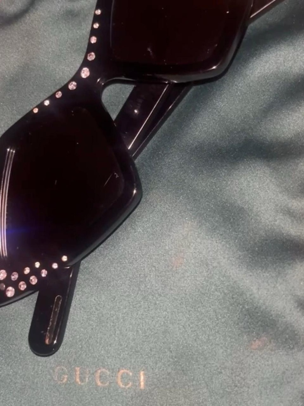 Gucci Black Sunglasses with Crystal Accents